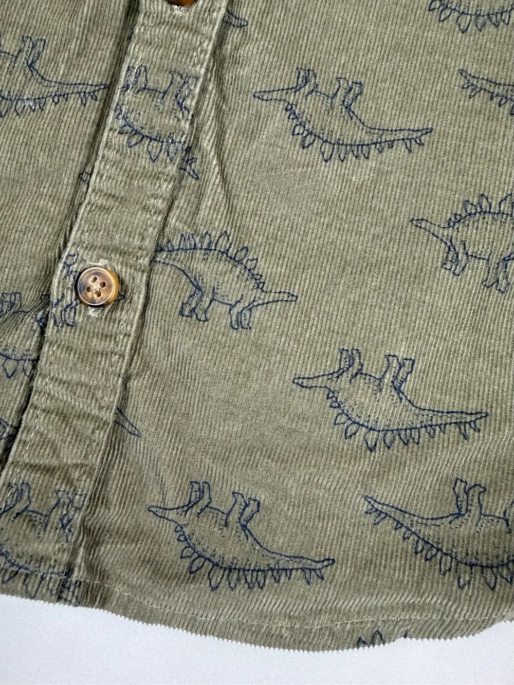 CARTER’S Boys Stegosaurus Dinosaur Corduroy Shirt 5T Cottagecore Outdoorsy Retro